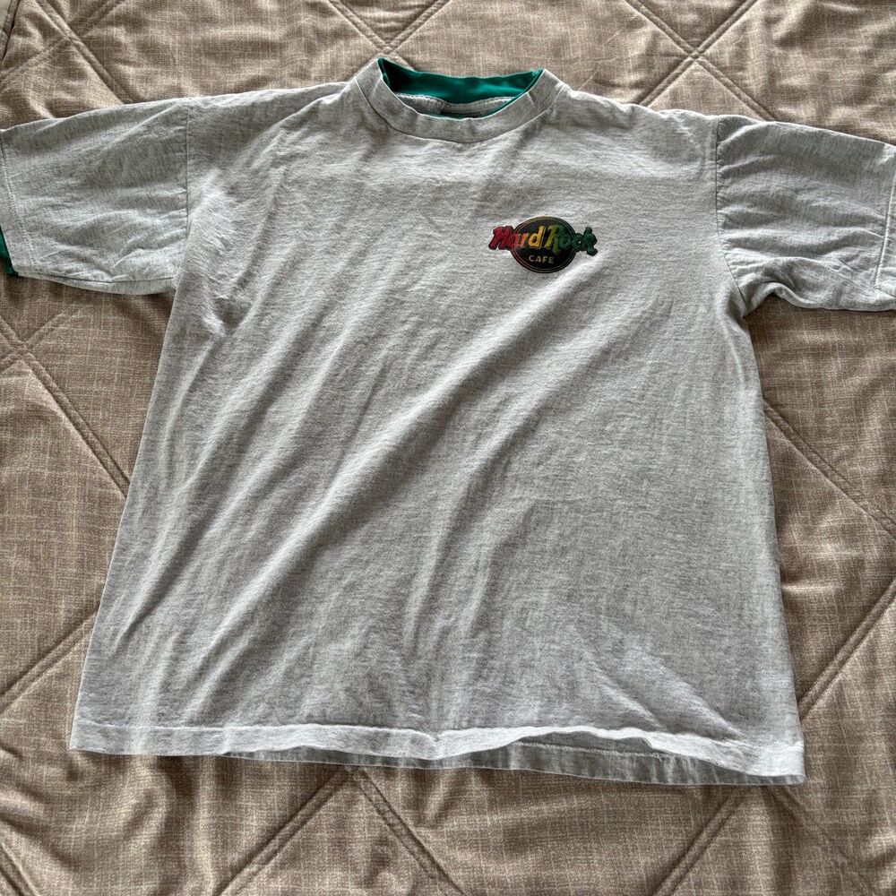Vintage 90s Hard Rock Cafe Tijuana Gray T-Shirt Made in USA Size Large L